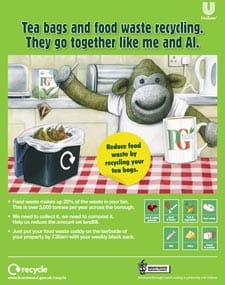 One of the posters for the campaign featuring the iconic PG tips Monkey